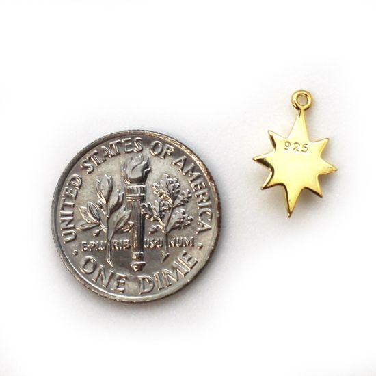 Wholesale Gold plated Sterling Silver Northstar Charm, Charms and Pendants for Jewelry Making, Wholesale Findings