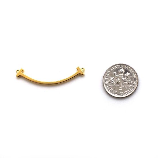 Wholesale Gold Over Sterling Silver Smiley Bar Connector - 37mm
