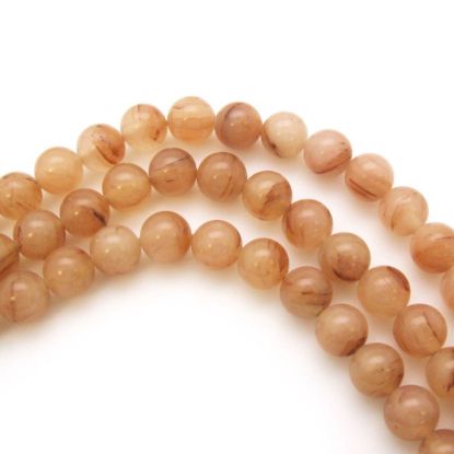 Wholesale Light Peach Aventurine - Natural Stone - Smooth Round Beads - 8mm (sold per strand)