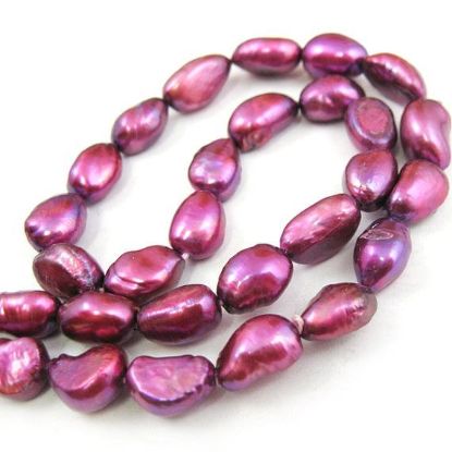 Wholesale Hot Pink Freshwater Pearls Nuggets, 10-11mm - June Birthstone (Sold Per Strand)
