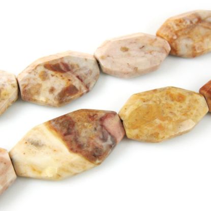Wholesale Jasper Natural Stone Beads - 35x23mm Flat Geometric (Sold Per Strand)