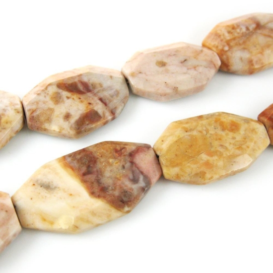 Wholesale Jasper Natural Stone Beads - 35x23mm Flat Geometric (Sold Per Strand)