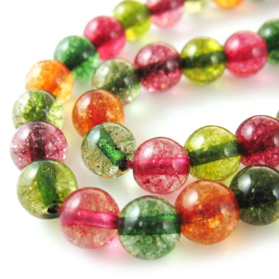 Wholesale Multi-Colored Quartz Beads - 8mm Smooth Round (Sold Per Strand)