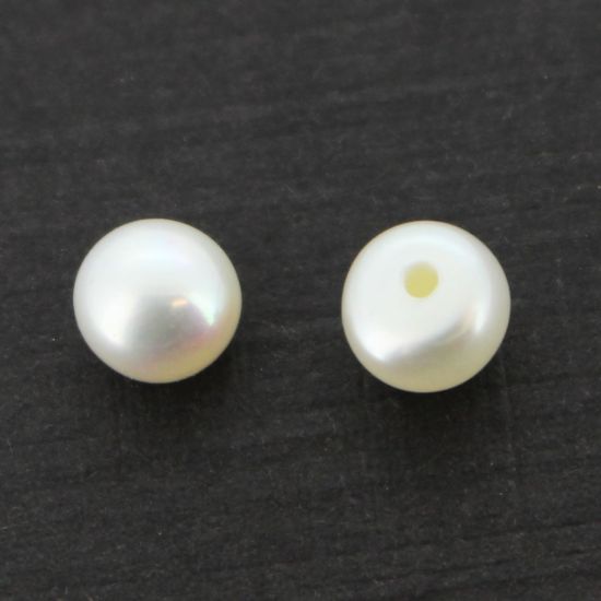 Wholesale White Freshwater Button Pearls 5-6mm - June Birthstone (Sold Per Pair)