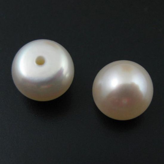 Wholesale White Freshwater Button Pearls 9-10mm - June Birthstone (Sold Per Pair)