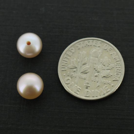 Wholesale Cream Freshwater Button Pearls 6-6.5mm - June Birthstone (Sold Per Pair)