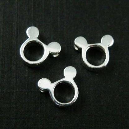 Wholesale 925 Sterling Silver Mouse Ears Charm Bead - 9mm (1 pc)