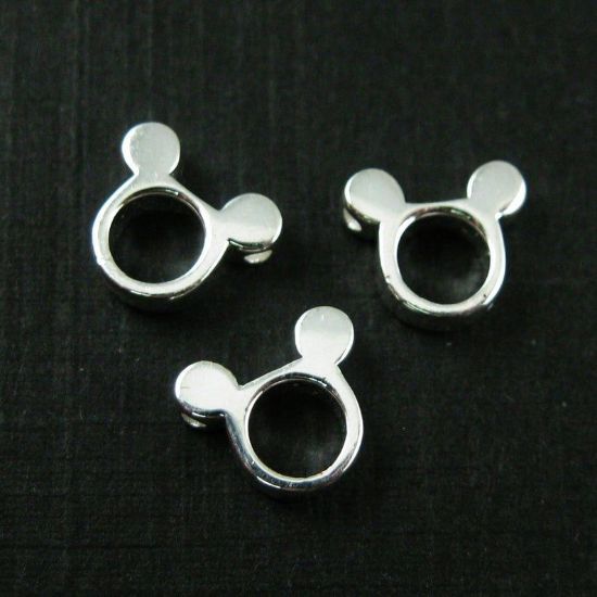 Wholesale 925 Sterling Silver Mouse Ears Charm Bead - 9mm (1 pc)