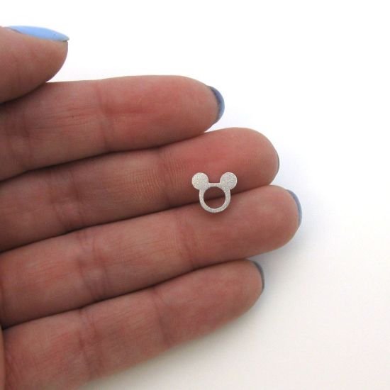 Wholesale 925 Sterling Silver Mouse Ears Charm Bead - 9mm (1 pc)