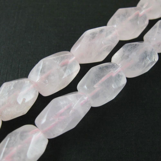 Wholesale Rose Quartz Beads - 10x15mm Faceted Rectangle (Sold Per Strand)