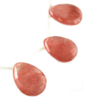 Wholesale Cherry Quartz Beads - 23x45mm Faceted Oval (Sold Per Strand)