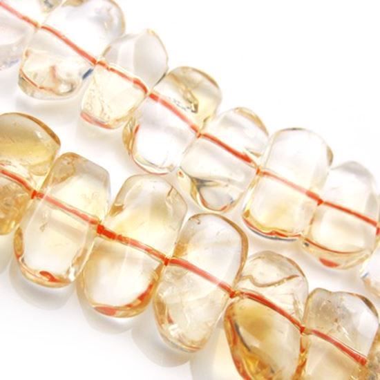 Wholesale Natural Citrine Beads - 14mm Flat Rectangular Shape - November Birthstone (Sold Per Strand)