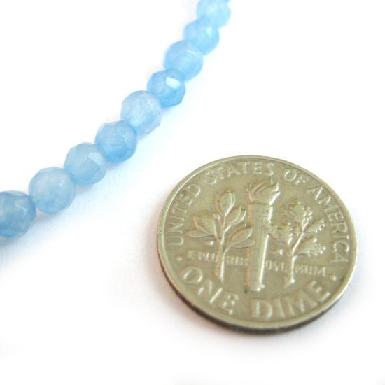 Wholesale Blue Jade Beads - 4mm Faceted Round (Sold Per Strand)