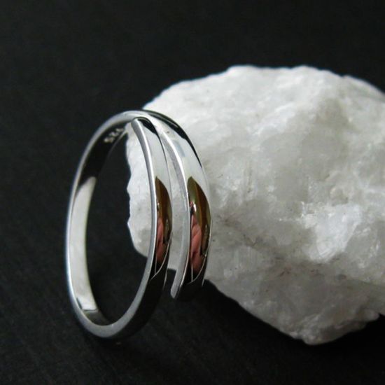 Wholesale 925 Sterling Silver Smooth Classic Double Bar Ring -  Adjustable (1 piece)