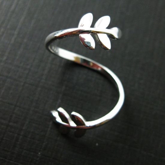 Wholesale 925 Sterling Silver Branch and Leaves Ring  - Adjustable (1 piece)
