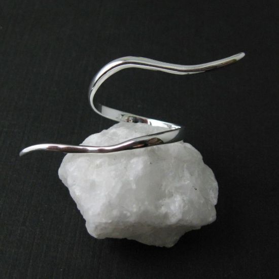 Wholesale 925 Sterling Silver Large Wave Ring - Adjustable (1 piece)