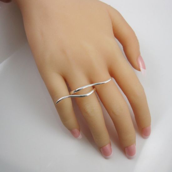 Wholesale 925 Sterling Silver Large Wave Ring - Adjustable (1 piece)
