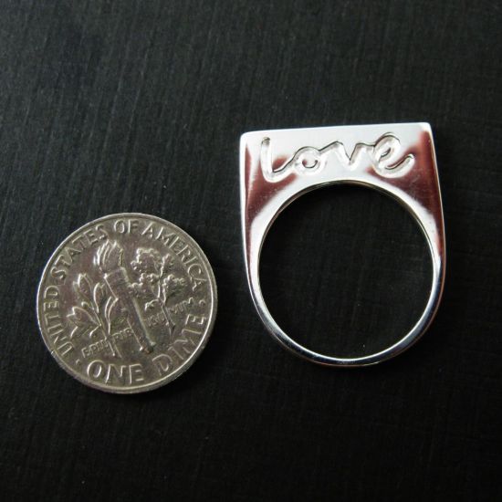 Wholesale 925 Sterling Silver Love in Script Ring (1 piece)