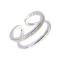Wholesale 925 Sterling Silver CZ Stone Double Band Ring - Adjustable (1 piece)