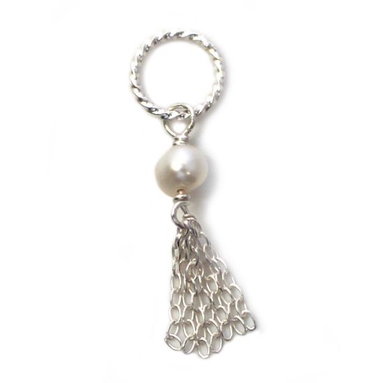 Wholesale Sterling Silver Tiny Twisted Ring Freshwater Pearl Tassel 