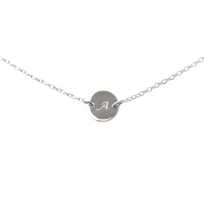 Wholesale Sterling Silver Initial Charm Connector Necklace - 16"