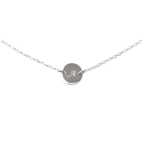 Wholesale Sterling Silver Initial Charm Connector Necklace - 16"