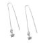 Wholesale Sterling Silver CZ Stone Star Charm Threader Earrings (Sold Per Pair)