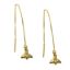 Wholesale Gold Over Sterling Silver Bumblebee Charm Threader Earrings (Sold Per Pair)