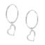 Wholesale Sterling Silver Heart Charm Hoop Earrings (Sold Per Pair)