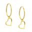 Wholesale Gold Over Sterling Silver Heart Charm Hoop Earrings (Sold Per Pair)