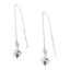 Wholesale Sterling Silver North Star Charm Threader Earrings (Sold Per Pair)