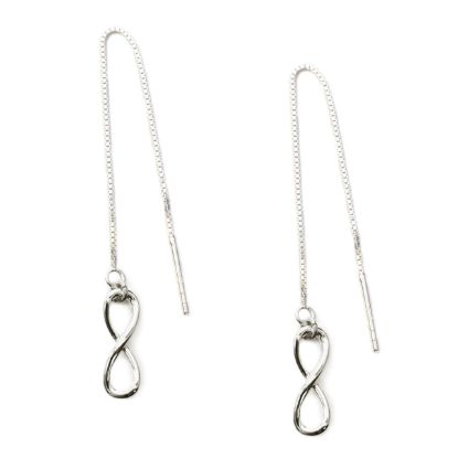 Wholesale Sterling Silver Infinity Charm Threader Earrings (Sold Per Pair)