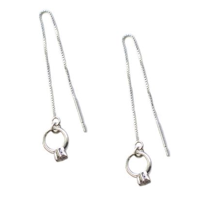 Wholesale Sterling Silver Promise Ring Charm Threader Earrings (Sold Per Pair)