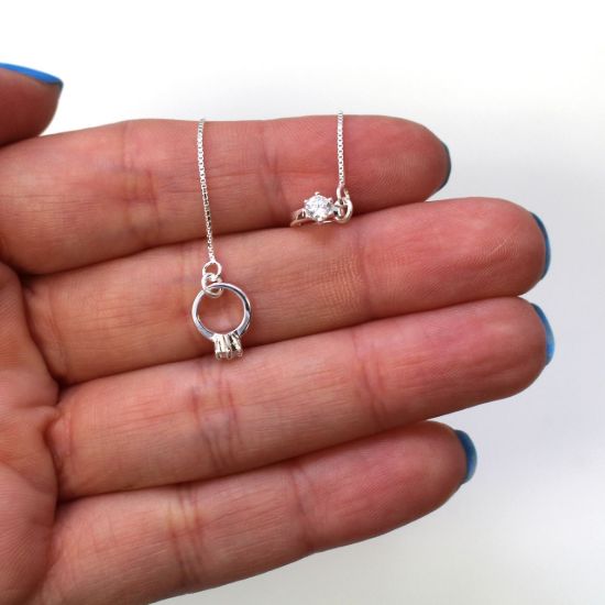 Wholesale Sterling Silver Promise Ring Charm Threader Earrings (Sold Per Pair)