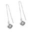 Wholesale Sterling Silver CZ Stone Cube Charm Threader Earrings (Sold Per Pair)