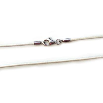 Wholesale White Leather Cord Necklace - 1.5mm