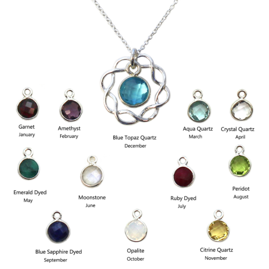 Wholesale Sterling Silver Birthstone Wreath Necklace - 18"