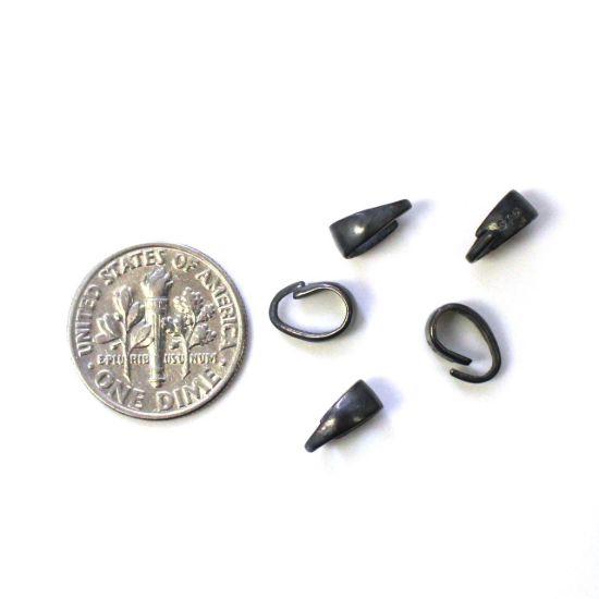 Wholesale Oxidized Sterling Silver Simple Smooth Bail Connector, Wholesale Findings