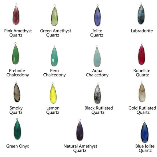 Wholesale Sterling Silver Textured Square Elongated Teardrop Gemstone Earrings (Sold Per Pair)