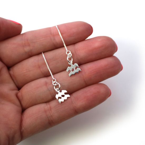 Wholesale Sterling Silver Zodiac Charm Threader Earrings (Sold Per Pair)