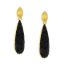 Wholesale Gold Over Sterling Silver Marquise Black Elongated Teardrop Druzy Earrings (Sold Per Pair)