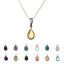 Wholesale Sterling Silver Natural Teardrop Gemstone Birthstone Necklace - 18"