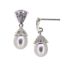 Wholesale Sterling Silver White Freshwater Pearl CZ Stone Triangle Earrings