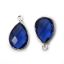 Wholesale Bezel Gemstone Pendant -Sterling Silver Bezel Gemstone 10x14mm Faceted Small Teardrop - Blue Iolite Quartz