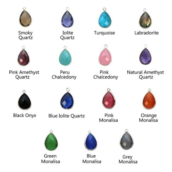 Wholesale Sterling Silver Hammered Teardrop Gemstone Earrings (Sold Per Pair)