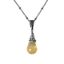 Wholesale Oxidized Sterling Silver Citrine Pendant Necklace - November Birthstone - 18"
