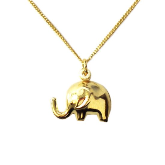 Wholesale Gold Over Sterling Silver Elephant Charm Necklace - 16"