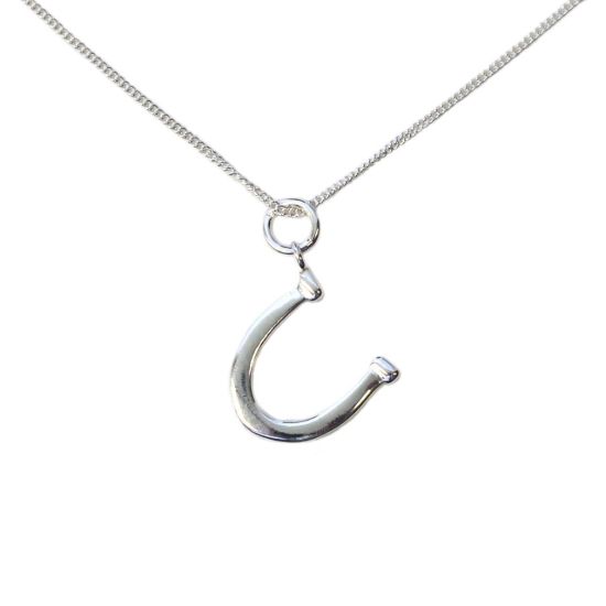 Wholesale Sterling Silver Horseshoe Charm Necklace -16"