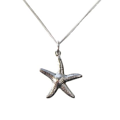 Wholesale Sterling Silver Starfish Charm Necklace -16"