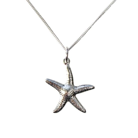 Wholesale Sterling Silver Starfish Charm Necklace -16"